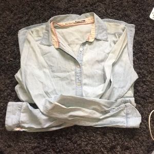 comfy denim button down